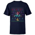 thumbnail image 1 of Disney Princess The Little Mermaid Ariel Christmas Sweater - Short Sleeve T-Shirt for Kids - Customized-Navy, 1 of 5