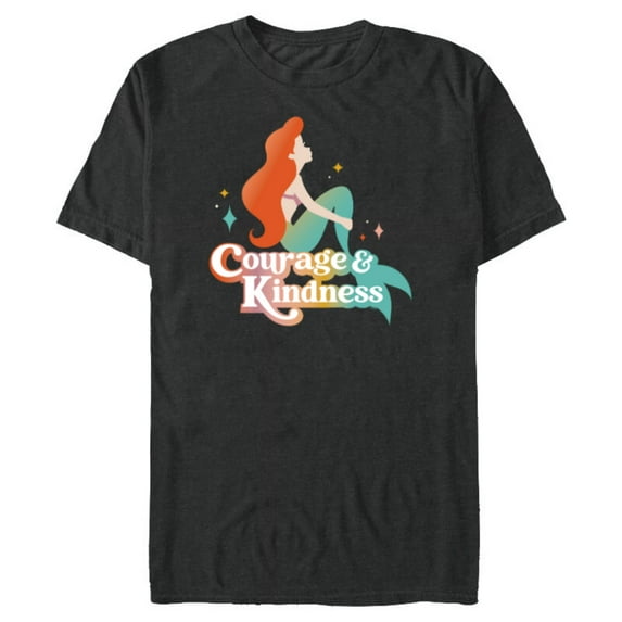 Disney Princess The Little Mermaid Ariel Courage & Kindness - Short Sleeve Blended T-Shirt for Adults - Customized-Dark Heather