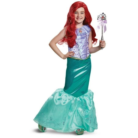 Disney Princess The Little Mermaid Ariel Deluxe Girl\'s Halloween Fancy-Dress Costume for Child, M