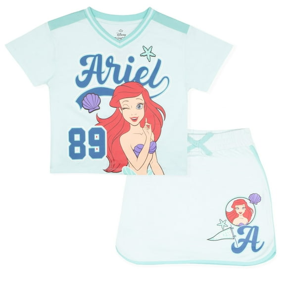 Disney Princess The Little Mermaid Ariel Girls Graphic T-Shirt & Skort, 2-Piece, Sizes 3T-16