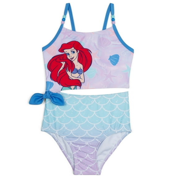Disney Princess The Little Mermaid Ariel Racerback One Piece Bathing Suit UPF 50+ Toddler to Big Kid