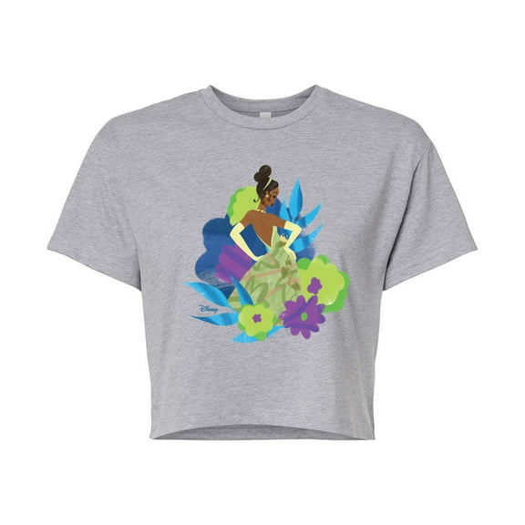 Disney Princess - Tiana And Florals - Junior's Cropped T-Shirt