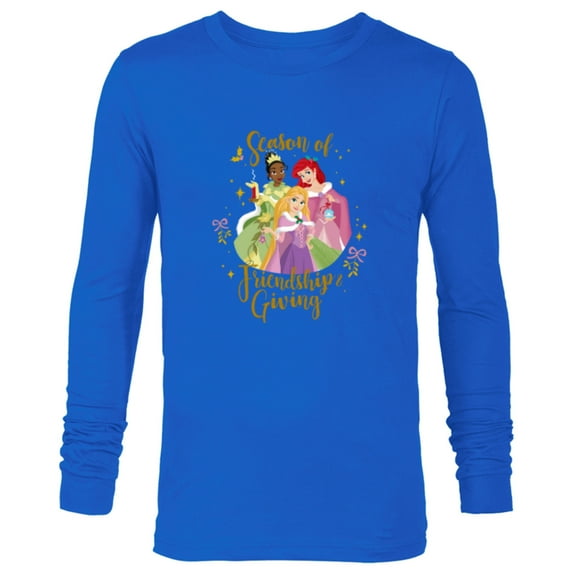 Disney Princess Tiana Ariel Rapunzel Friendship and Giving - Long Sleeve T-Shirt for Men - Customized-Navy