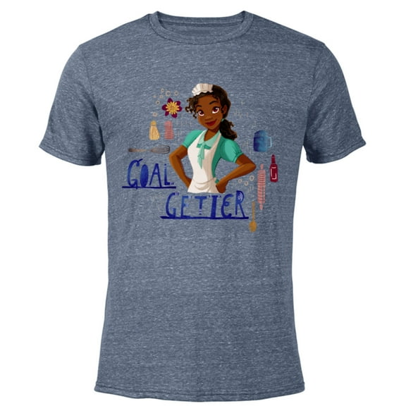 Disney Princess Tiana Beignet Baker Goal Getter - Short Sleeve Blended T-Shirt for Adults - Customized-Navy Heather