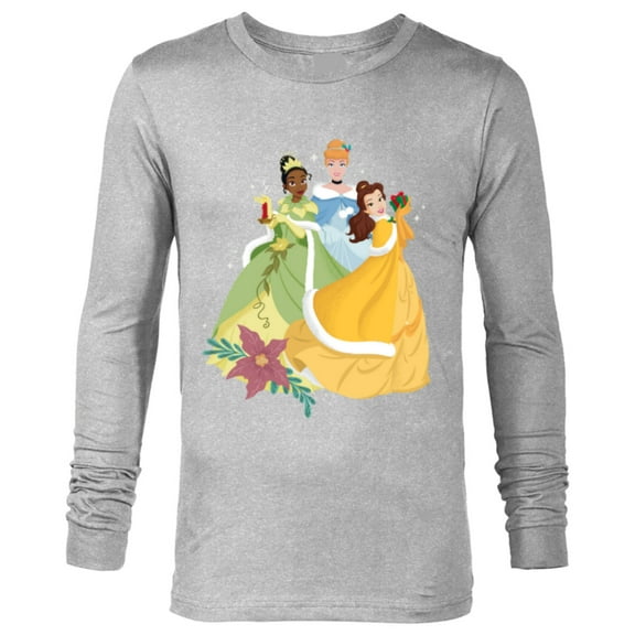 Disney Princess Tiana, Cinderella & Belle Holiday - Long Sleeve T-Shirt for Men - Customized-Athletic Heather