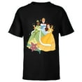 thumbnail image 1 of Disney Princess Tiana, Cinderella & Belle Holiday - Short Sleeve T-Shirt for Kids - Customized-Black, 1 of 5