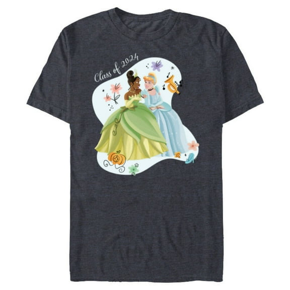 Disney Princess Tiana & Cinderella Graduation Class of 2024 - Short Sleeve Blended T-Shirt for Adults - Customized-Navy Heather