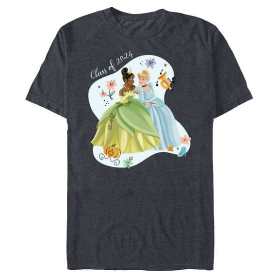 Disney Princess Tiana & Cinderella Graduation Class of 2024 - Short Sleeve Blended T-Shirt for Adults - Customized-Navy Heather