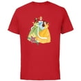 thumbnail image 1 of Disney Princess Tiana Cinderella and Belle Christmas Holiday - Short Sleeve Cotton T-Shirt for Adults - Customized-Red, 1 of 5