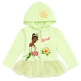thumbnail image 1 of Disney Princess Tiana Fleece Zip Up Hoodie Dress Toddler to Big Kid, 1 of 5