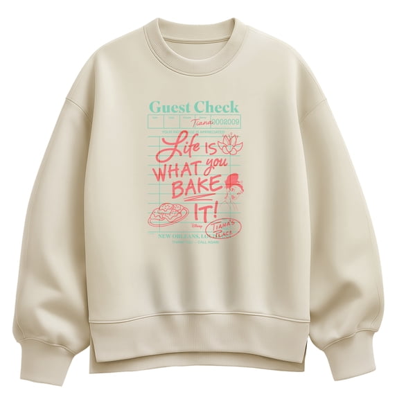 Disney Princess - Tiana Guest Check - Women's Oversized Fleece Crew Sweatshirt