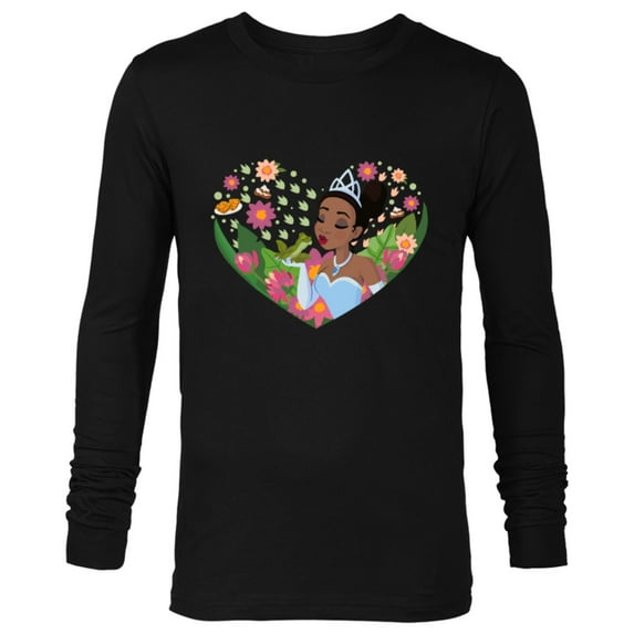 Disney Princess Tiana Heart Kiss - Long Sleeve T-Shirt for Men – Customized-Black