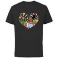 thumbnail image 1 of Disney Princess Tiana Heart Kiss - Short Sleeve Cotton T-Shirt for Adults - Customized-Black, 1 of 5