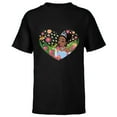 thumbnail image 1 of Disney Princess Tiana Heart Kiss - Short Sleeve T-Shirt for Kids – Customized-Black, 1 of 5