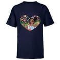 thumbnail image 1 of Disney Princess Tiana Heart Kiss - Short Sleeve T-Shirt for Kids – Customized-Navy, 1 of 5