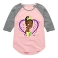 thumbnail image 1 of Disney Princess - Tiana Hearts - Valentine's Day - Boys and Girls Youth Girls Raglan Graphic T-Shirt, 1 of 4