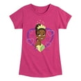 thumbnail image 1 of Disney Princess - Tiana Hearts - Valentine's Day - Toddler And Youth Girls Short Sleeve Graphic T-Shirt, 1 of 4