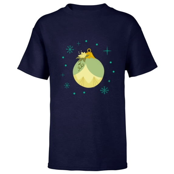 Disney Princess Tiana Holiday Christmas Ornament - Short Sleeve T-Shirt for Kids - Customized-Navy