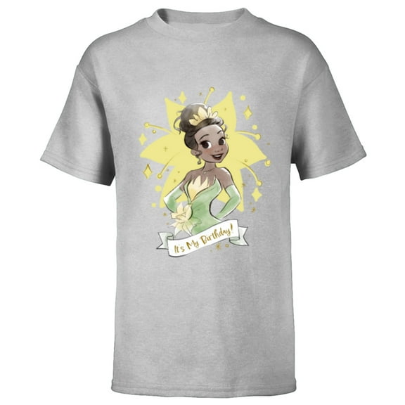 Disney Princess Tiana It’s My Birthday - Short Sleeve T-Shirt for Kids - Customized-Athletic Heather