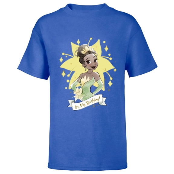 Disney Princess Tiana It’s My Birthday - Short Sleeve T-Shirt for Kids - Customized-Royal