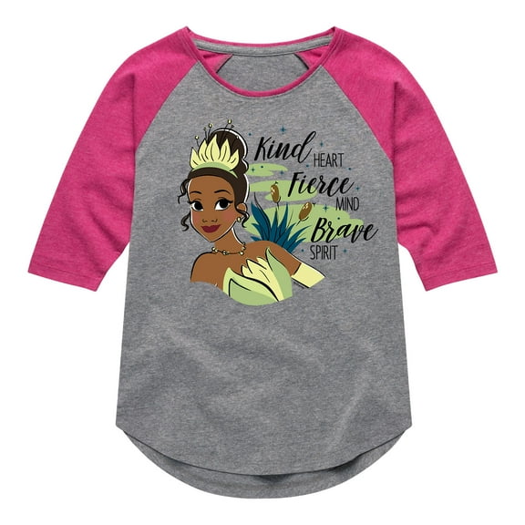 Disney Princess - Tiana Kind Fierce Brave - Toddler And Youth Girls Raglan Graphic T-Shirt