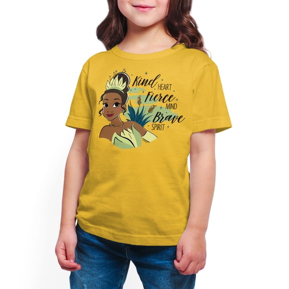 Disney Princess - Tiana Kind Fierce Brave - Toddler And Youth Short Sleeve Graphic T-Shirt