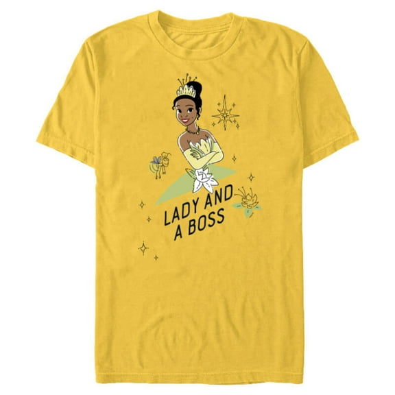 Disney Princess Tiana Lady Boss - Short Sleeve Blended T-Shirt for Adults - Customized-Yellow