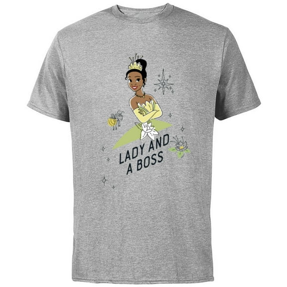 Disney Princess Tiana Lady Boss - Short Sleeve Cotton T-Shirt for Adults - Customized-Athletic Heather