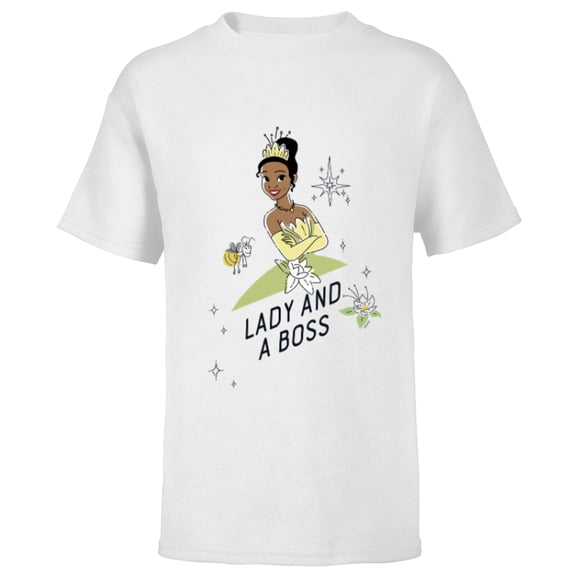 Disney Princess Tiana Lady Boss - Short Sleeve T-Shirt for Kids - Customized-White