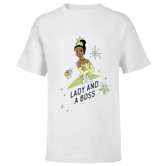 Disney Princess Tiana Lady Boss - Short Sleeve T-Shirt for Kids - Customized-White