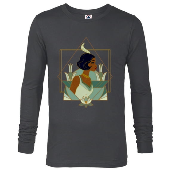 Disney Princess Tiana Modern Art Deco Style - Long Sleeve T-Shirt for Men - Customized-Charcoal Heather