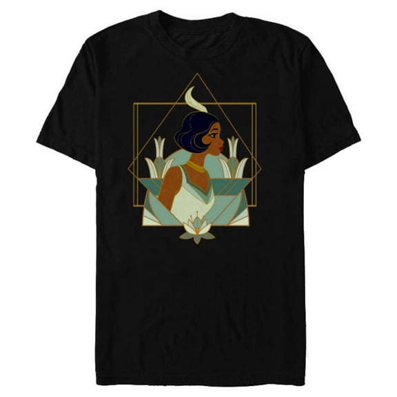 Disney Princess Tiana Modern Art Deco Style - Short Sleeve Blended T-Shirt for Adults - Customized-Black