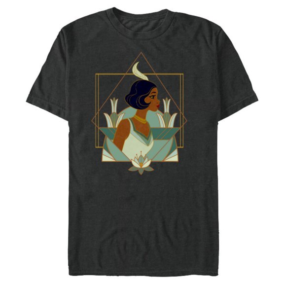 Disney Princess Tiana Modern Art Deco Style - Short Sleeve Blended T-Shirt for Adults - Customized-Dark Heather