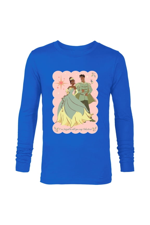 Princess Tiana Naveen Jazzed to Call You My Valentine - Long Sleeve T-Shirt for Men - Customized-Navy