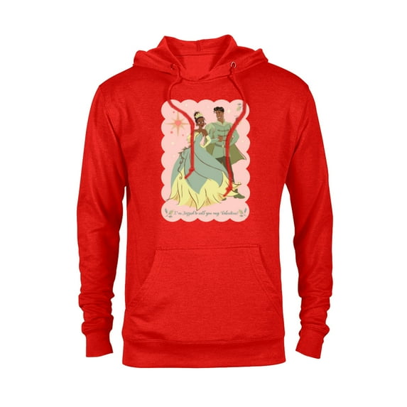 Disney Princess Tiana Naveen Jazzed to Call You My Valentine - Pullover Hoodie for Adults - Customized-Red