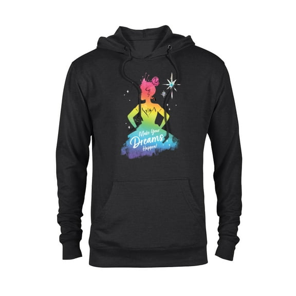 Disney Princess Tiana Rainbow Make Your Dreams Happen- Pullover Hoodie for Adults - Customized-Black