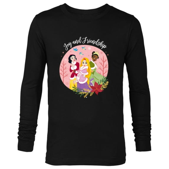 Disney Princess Tiana Rapunzel Snow White Joy and Friendship - Long Sleeve T-Shirt for Men - Customized-Black