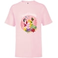 thumbnail image 1 of Disney Princess Tiana Rapunzel Snow White Joy and Friendship - Short Sleeve T-Shirt for Kids - Customized-Soft Pink, 1 of 5