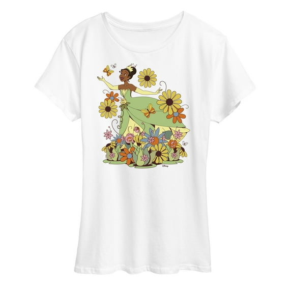 Disney Princess - Tiana Retro Florals -  Women's Short Sleeve Graphic T-Shirt