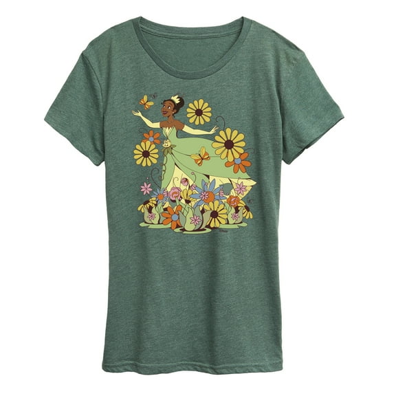 Disney Princess - Tiana Retro Florals -  Women's Short Sleeve Graphic T-Shirt