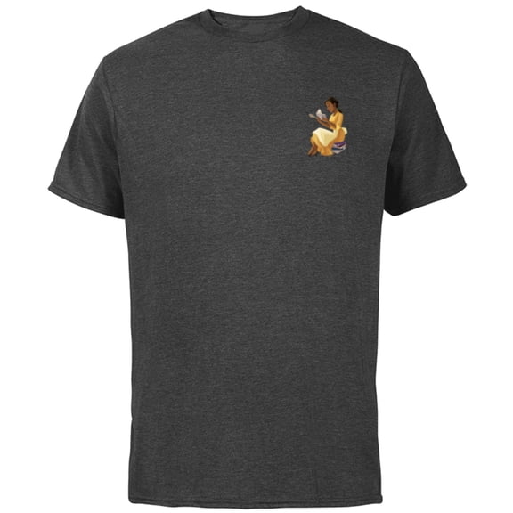 Disney Princess Tiana Small Print - Short Sleeve Cotton T-Shirt for Adults - Customized-Charcoal