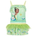 thumbnail image 1 of Disney Princess Tiana UPF 50+ Tankini Top and Swim Skirt Swimsuit Set Toddler to Big Kid, 1 of 5
