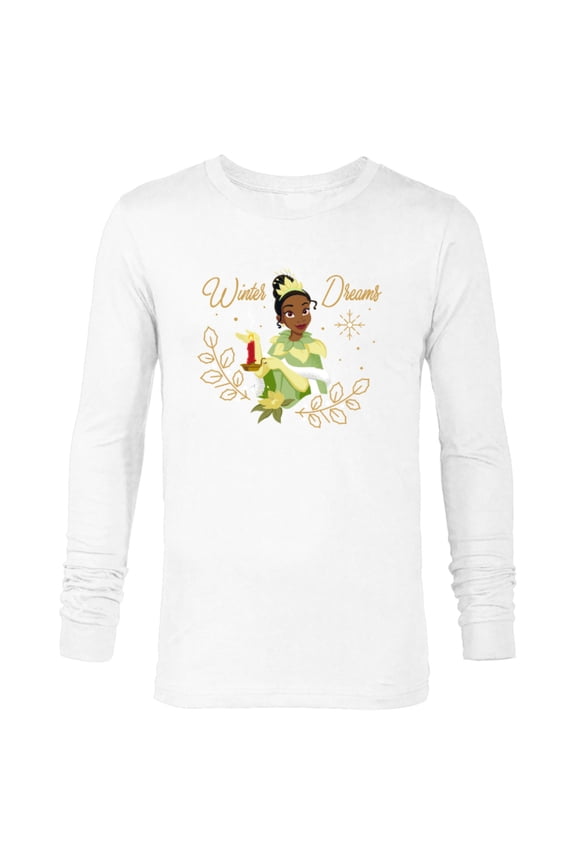 Princess Tiana Winter Dreams Holiday Standard - Long Sleeve T-Shirt for Men – Customized-White
