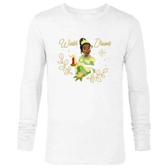 Disney Princess Tiana Winter Dreams Holiday Standard - Long Sleeve T-Shirt for Men – Customized-White
