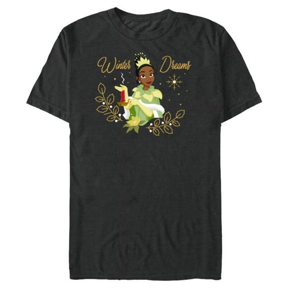 Disney Princess Tiana Winter Dreams Holiday Standard - Short Sleeve Blended T-Shirt for Adults – Customized-Dark Heather