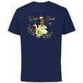 thumbnail image 1 of Disney Princess Tiana Winter Dreams Holiday Standard - Short Sleeve Cotton T-Shirt for Adults - Customized-Navy, 1 of 5