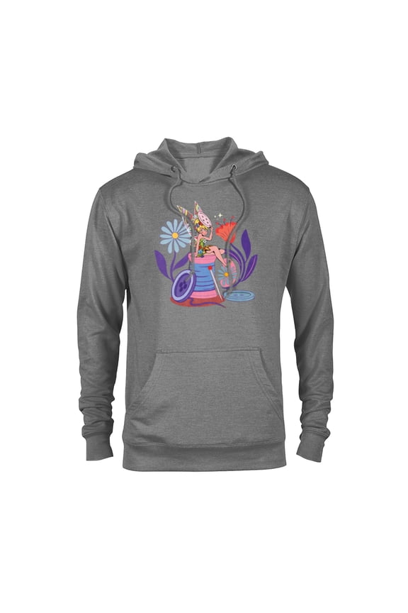 Princess Tinker Bell Fairy Buttons and Thread - Pullover Hoodie for Adults - Customized-Athletic Heather