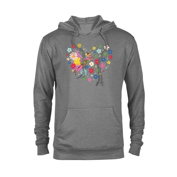 Disney Princess Tinker Bell Fairy and Flower Heart - Pullover Hoodie for Adults - Customized-Athletic Heather