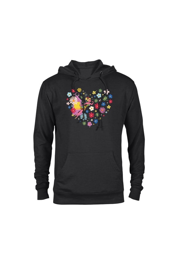 Princess Tinker Bell Fairy and Flower Heart - Pullover Hoodie for Adults - Customized-Black