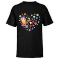 thumbnail image 1 of Disney Princess Tinker Bell Fairy and Flower Heart - Short Sleeve T-Shirt for Kids - Customized-Black, 1 of 5